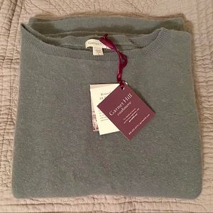 Garnet Hill Oversized Slate Cashmere Sweater, EUC 3/4 Sleeves Freshly Drycleaned
